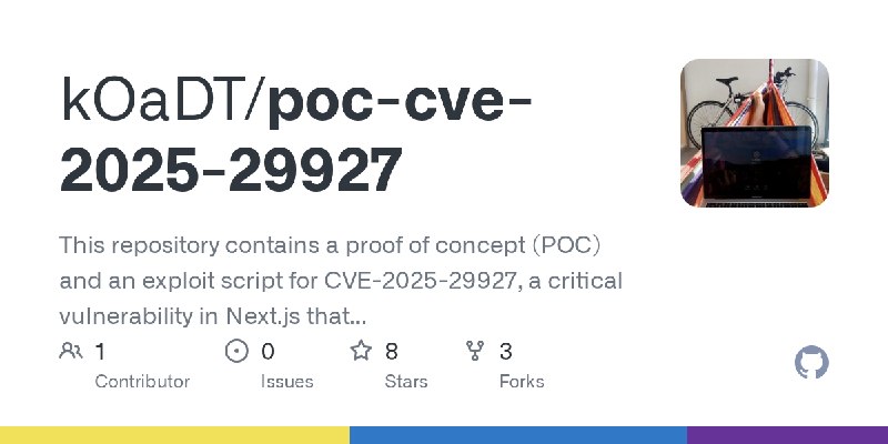 GitHub - kOaDT/poc-cve-2025-29927: This repository contains a proof of concept (POC) and an exploit script for CVE-2025-29927,…