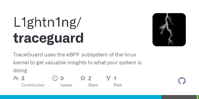 GitHub - L1ghtn1ng/traceguard: TraceGuard uses the eBPF subsystem of the linux kernel to get valuable insights to what your system…