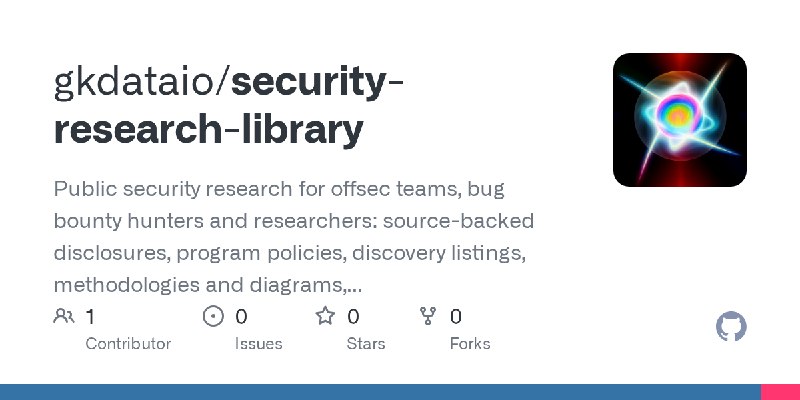 GitHub - gkdataio/security-research-library: Public security research for offsec teams, bug bounty hunters and researchers: source…