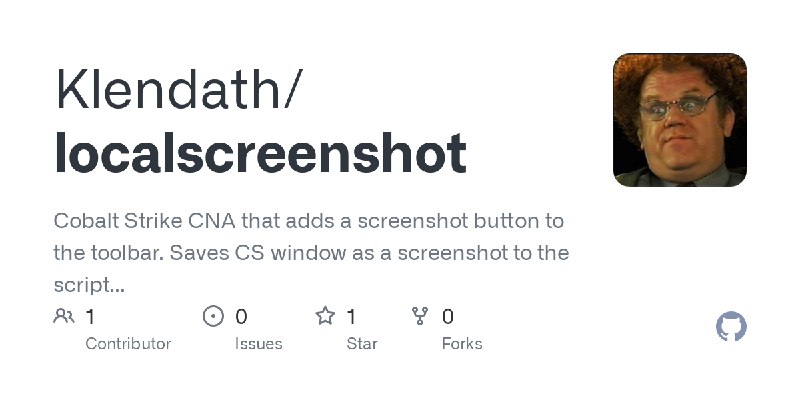 GitHub - Klendath/localscreenshot: Cobalt Strike CNA that adds a screenshot button to the toolbar. Saves CS window as a screenshot…