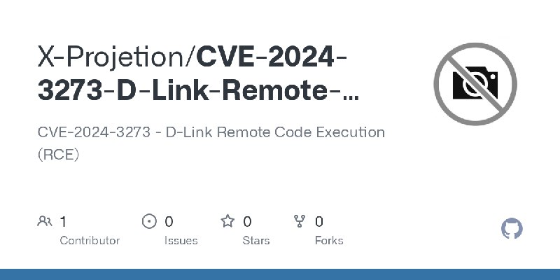 GitHub - X-Projetion/CVE-2024-3273-D-Link-Remote-Code-Execution-RCE: CVE-2024-3273 - D-Link Remote Code Execution (RCE)