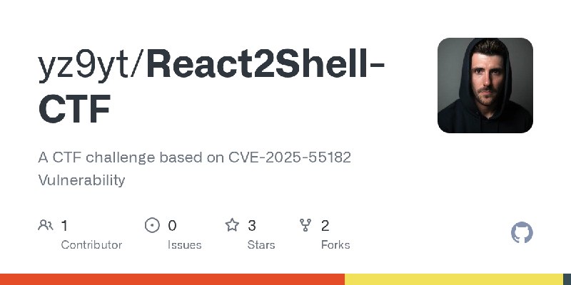 GitHub - yz9yt/React2Shell-CTF: A CTF challenge based on CVE-2025-55182 Vulnerability