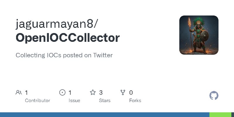 GitHub - jaguarmayan8/OpenIOCCollector: Collecting IOCs posted on Twitter
