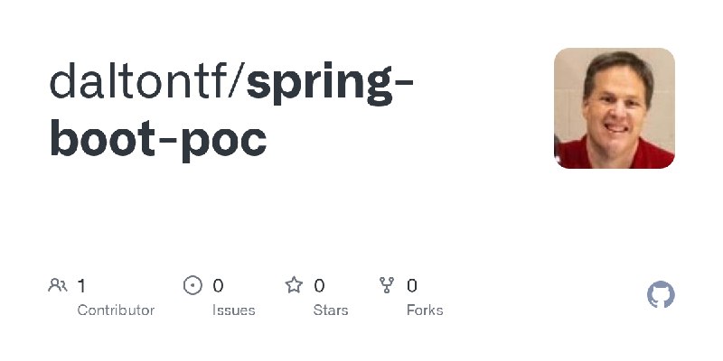 GitHub - daltontf/spring-boot-poc