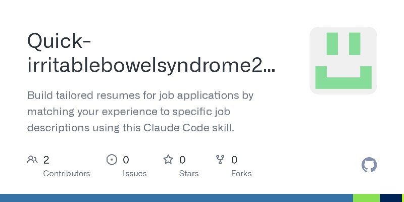 GitHub - Quick-irritablebowelsyndrome2047/ats-optimized-resume-agent-skill: Build tailored resumes for job applications by matching…