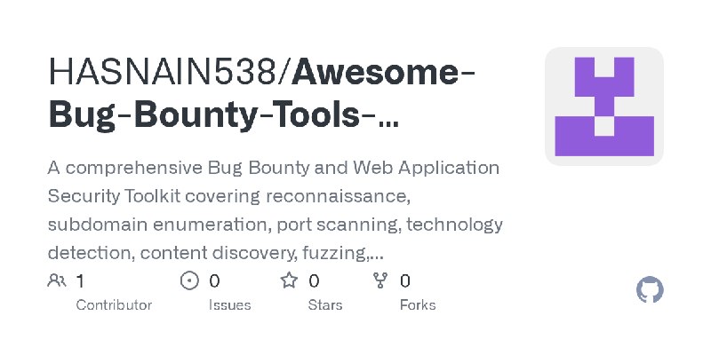 GitHub - HASNAIN538/Awesome-Bug-Bounty-Tools-Contents: A comprehensive Bug Bounty and Web Application Security Toolkit covering…