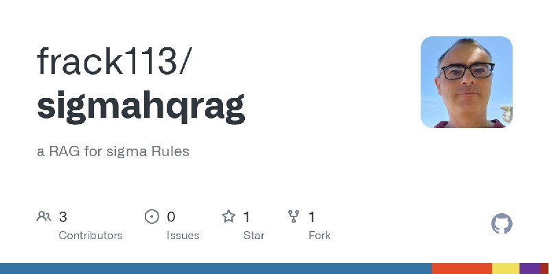 GitHub - frack113/sigmahqrag: a RAG for sigma Rules