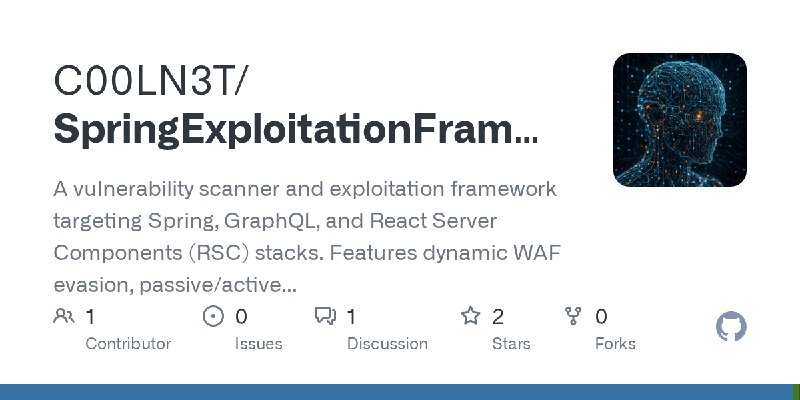 GitHub - C00LN3T/SpringExploitationFramework: A vulnerability scanner and exploitation framework targeting Spring, GraphQL, and…