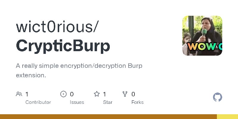 GitHub - wict0rious/CrypticBurp: A really simple encryption/decryption Burp extension.