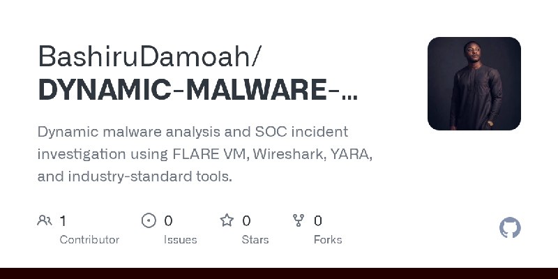 GitHub - BashiruDamoah/DYNAMIC-MALWARE-ANALYSIS-AND-SOC-INCIDENT-INVESTIGATION-A-PRACTICAL-CYBERSECURITY-APPROACH: Dynamic malware…