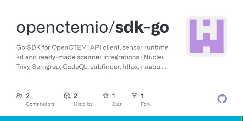GitHub - openctemio/sdk-go: Go SDK for OpenCTEM: API client, sensor runtime kit and ready-made scanner integrations (Nuclei, Trivy…