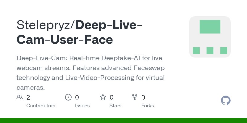 GitHub - Stelepryz/Deep-Live-Cam-User-Face: Deep-Live-Cam: Real-time Deepfake-AI for live webcam streams. Features advanced Faceswap…