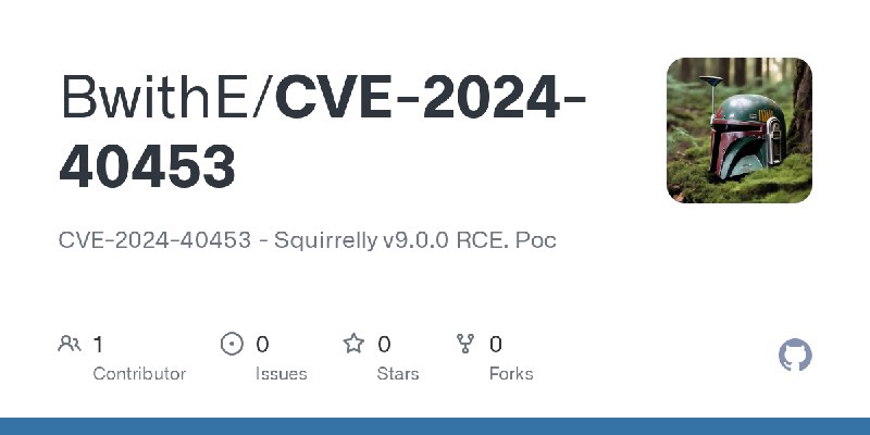 GitHub - BwithE/CVE-2024-40453: CVE-2024-40453 - Squirrelly v9.0.0 RCE. Poc