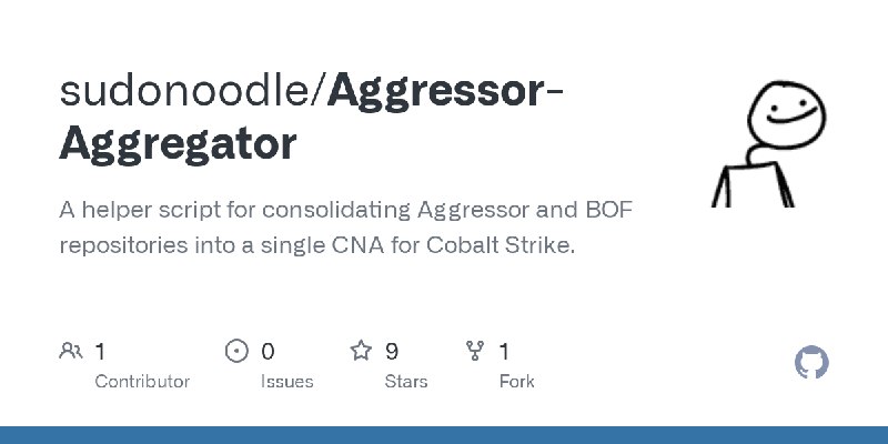 GitHub - sudonoodle/Aggressor-Aggregator: A helper script for consolidating Aggressor and BOF repositories into a single CNA for…
