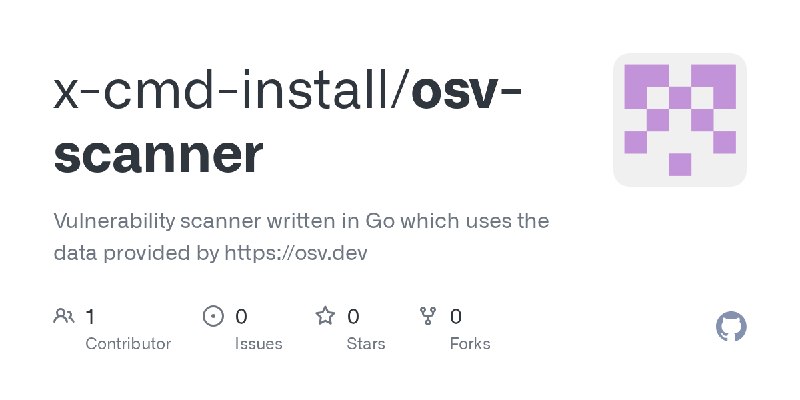 GitHub - x-cmd-install/osv-scanner: Vulnerability scanner written in Go which uses the data provided by https://osv.dev
