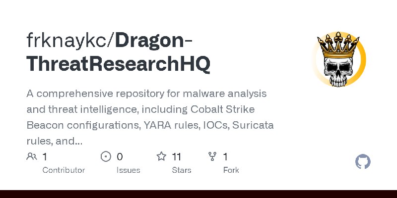 GitHub - frknaykc/Dragon-ThreatResearchHQ: A comprehensive repository for malware analysis and threat intelligence, including Cobalt…