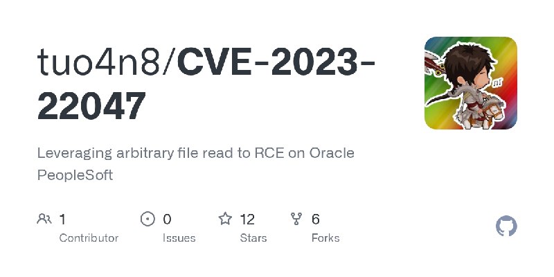 GitHub - tuo4n8/CVE-2023-22047: Leveraging arbitrary file read to RCE on Oracle PeopleSoft