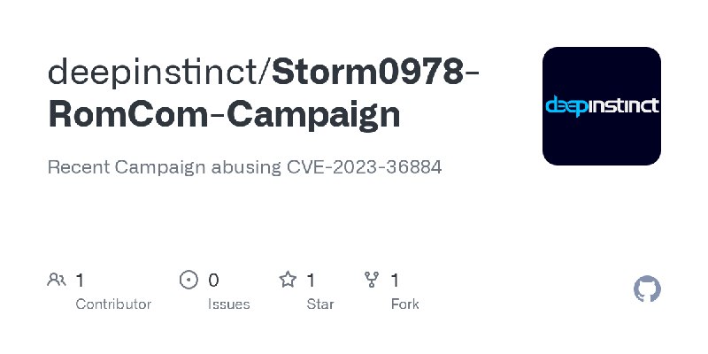 GitHub - deepinstinct/Storm0978-RomCom-Campaign: Recent Campaign abusing CVE-2023-36884
