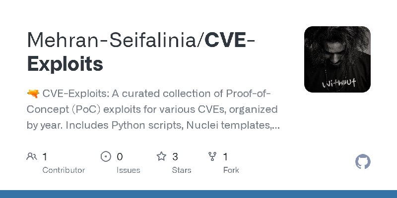 GitHub - Mehran-Seifalinia/CVE-Exploits: 🔫 CVE-Exploits: A curated collection of Proof-of-Concept (PoC) exploits for various CVEs…