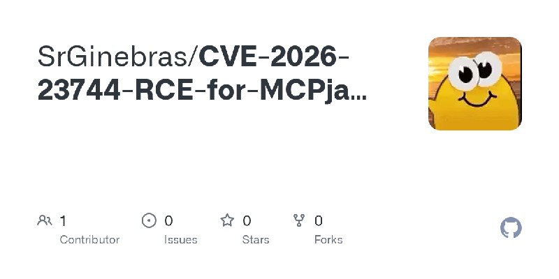 GitHub - SrGinebras/CVE-2026-23744-RCE-for-MCPjam-inspector-v1.4.2