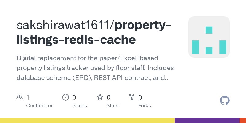 GitHub - sakshirawat1611/property-listings-redis-cache: Digital replacement for the paper/Excel-based property listings tracker…