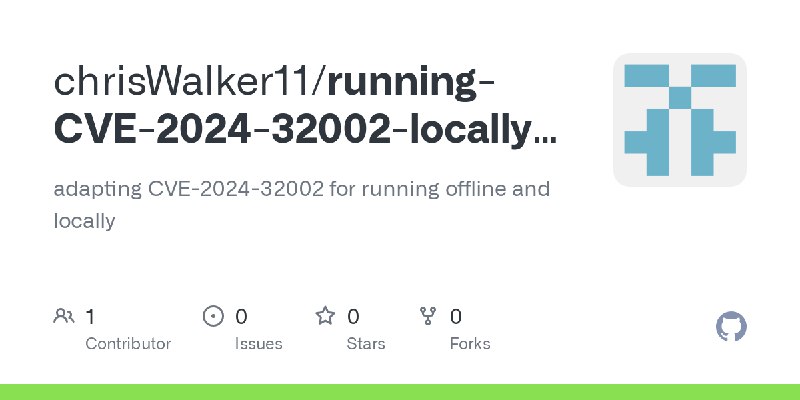 GitHub - chrisWalker11/running-CVE-2024-32002-locally-for-tesing: adapting CVE-2024-32002 for running offline and locally