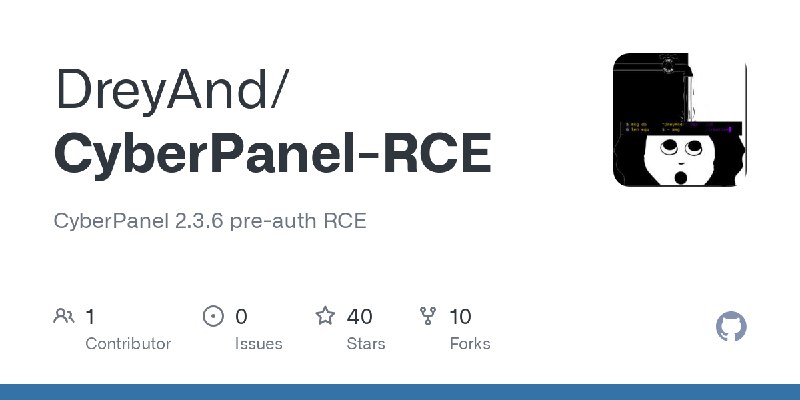 GitHub - DreyAnd/CyberPanel-RCE: CyberPanel 2.3.6 pre-auth RCE