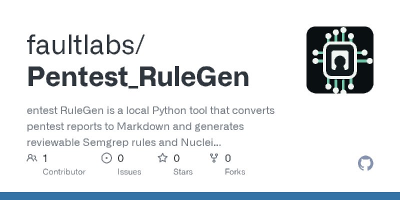GitHub - faultlabs/Pentest_RuleGen: entest RuleGen is a local Python tool that converts pentest reports to Markdown and generates…