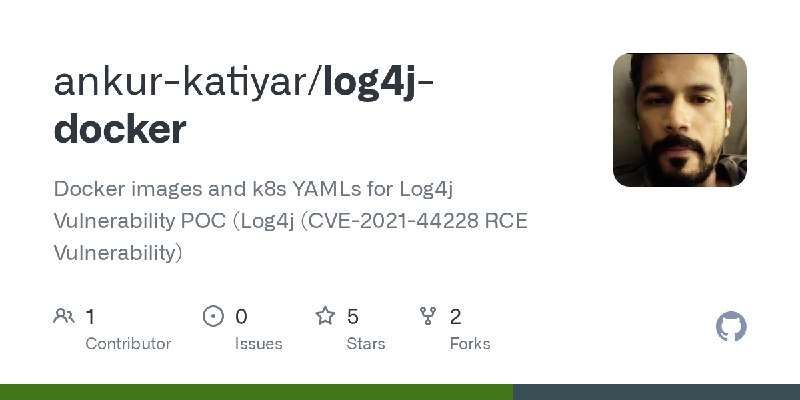GitHub - ankur-katiyar/log4j-docker: Docker images and k8s YAMLs for Log4j Vulnerability POC (Log4j (CVE-2021-44228 RCE Vulnerability)