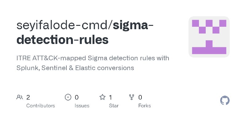 GitHub - seyifalode-cmd/sigma-detection-rules: ITRE ATT&CK-mapped Sigma detection rules with Splunk, Sentinel & Elastic conversions