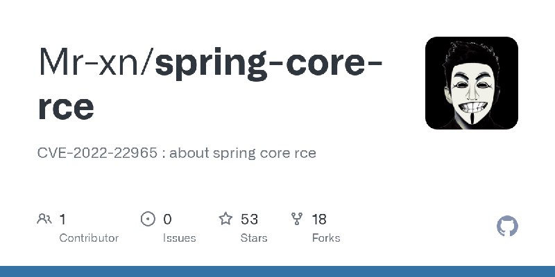 GitHub - Mr-xn/spring-core-rce: CVE-2022-22965 : about spring core rce