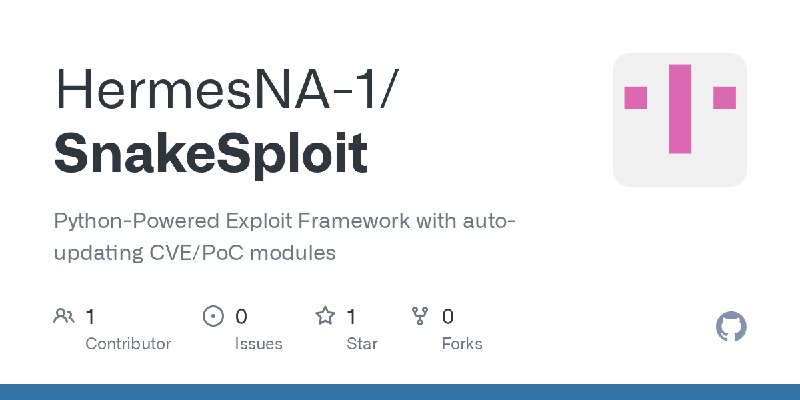 GitHub - HermesNA-1/SnakeSploit: Python-Powered Exploit Framework with auto-updating CVE/PoC modules