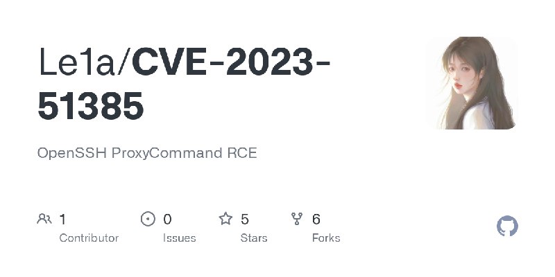 GitHub - Le1a/CVE-2023-51385: OpenSSH ProxyCommand RCE