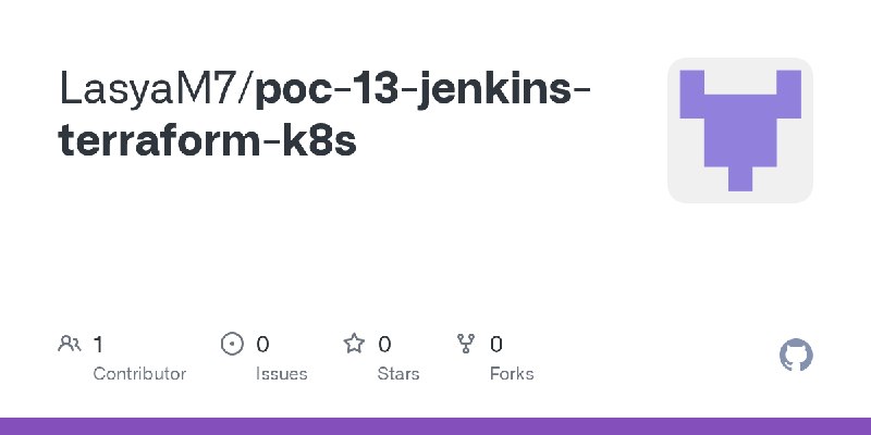 GitHub - LasyaM7/poc-13-jenkins-terraform-k8s