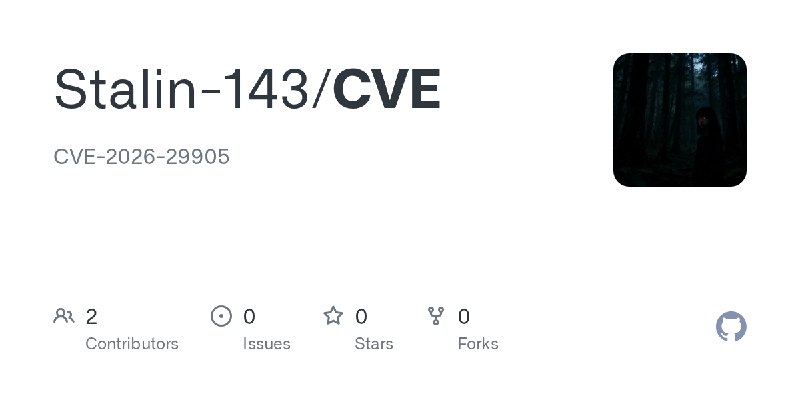 GitHub - Stalin-143/CVE: CVE-2026-29905