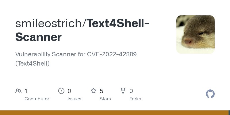 GitHub - smileostrich/Text4Shell-Scanner: Vulnerability Scanner for CVE-2022-42889 (Text4Shell)