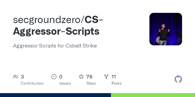 GitHub - secgroundzero/CS-Aggressor-Scripts: Aggressor Scripts for Cobalt Strike