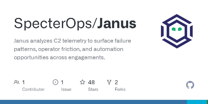 GitHub - SpecterOps/Janus: Janus analyzes C2 telemetry to surface failure patterns, operator friction, and automation opportunities…