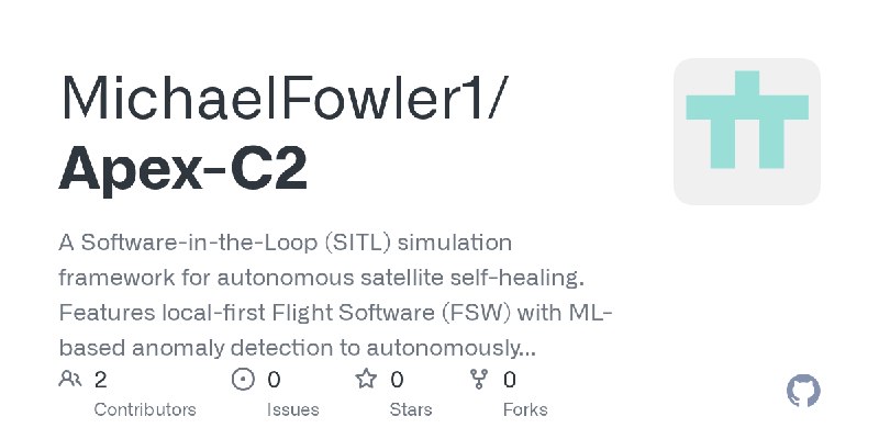 GitHub - MichaelFowler1/Apex-C2: A Software-in-the-Loop (SITL) simulation framework for autonomous satellite self-healing. Features…
