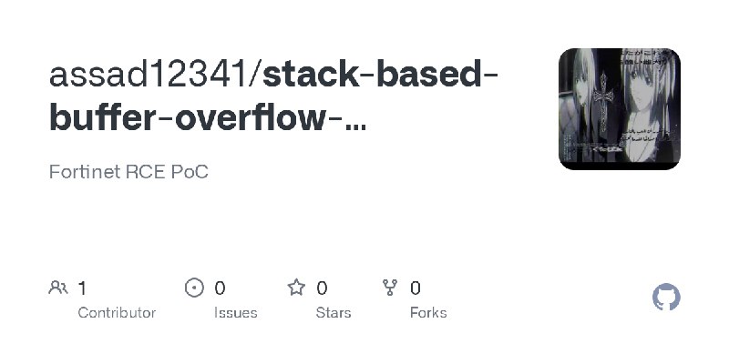 GitHub - assad12341/stack-based-buffer-overflow-vulnerability: Fortinet RCE PoC