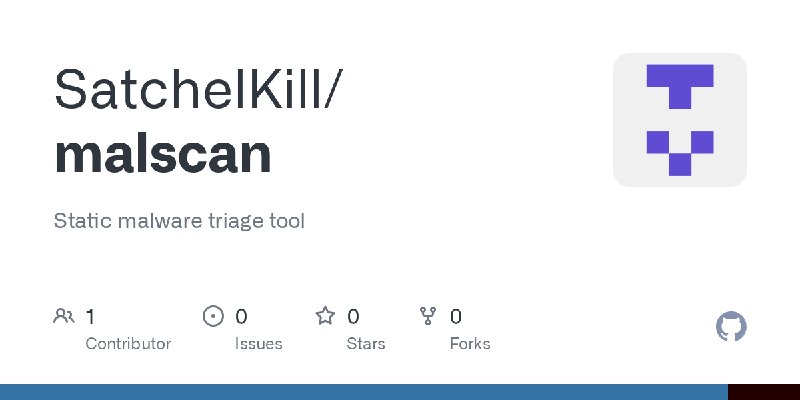 GitHub - SatchelKill/malscan: Static malware triage tool