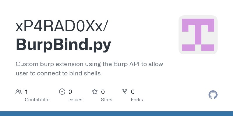 GitHub - xP4RAD0Xx/BurpBind.py: Custom burp extension using the Burp API to allow user to connect to bind shells