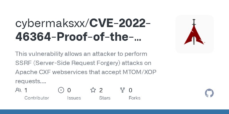 GitHub - cybermaksxx/CVE-2022-46364-Proof-of-the-concept: This vulnerability allows an attacker to perform SSRF (Server-Side Request…