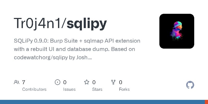 GitHub - Tr0j4n1/sqlipy: SQLiPy 0.9.0: Burp Suite + sqlmap API extension with a rebuilt UI and database dump. Based on codewatchorg/sqlipy…
