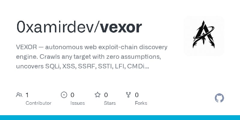 GitHub - 0xamirdev/vexor: VEXOR — autonomous web exploit-chain discovery engine. Crawls any target with zero assumptions, uncovers…