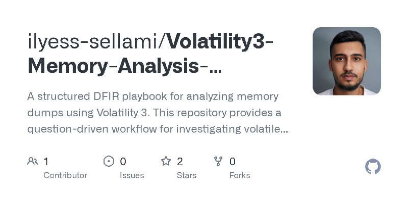 GitHub - ilyess-sellami/Volatility3-Memory-Analysis-Playbook: A structured DFIR playbook for analyzing memory dumps using Volatility…