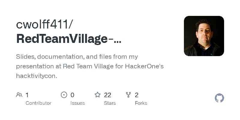 GitHub - cwolff411/RedTeamVillage-SSHTunnels: Slides, documentation, and files from my presentation at Red Team Village for HackerOne's…