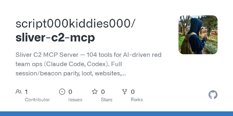 GitHub - script000kiddies000/sliver-c2-mcp: Sliver C2 MCP Server — 104 tools for AI-driven red team ops (Claude Code, Codex). Full…