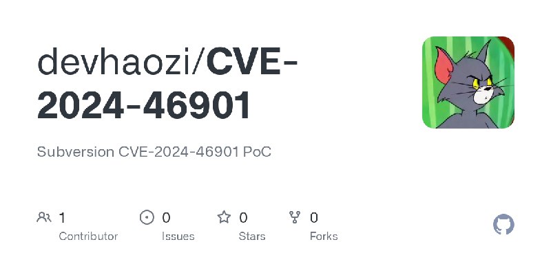 GitHub - devhaozi/CVE-2024-46901: Subversion CVE-2024-46901 PoC